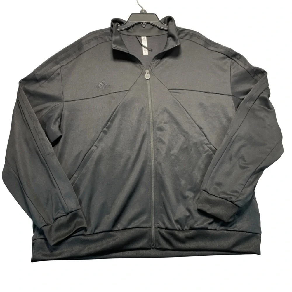 Adidas Mens 2XL Black Full Zip Track Jacket End Plastic Waste Sustainability